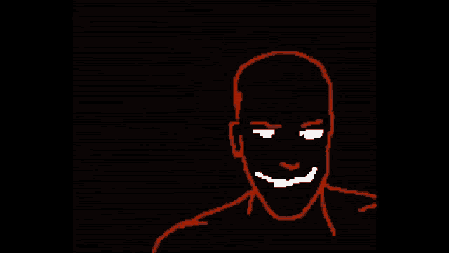 a drawing of a man 's face with a smile on it