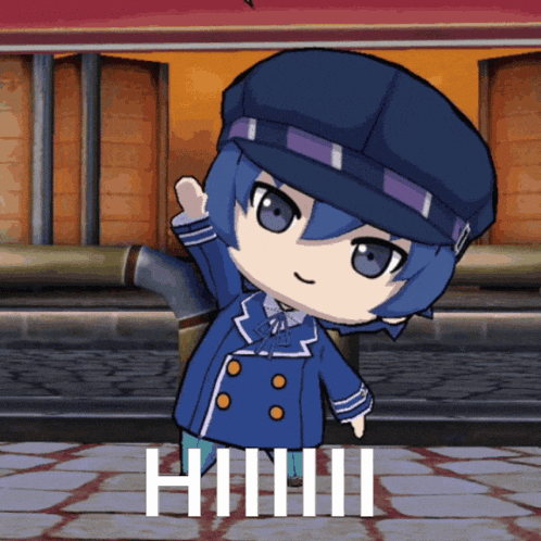 a cartoon character is giving a thumbs up and the word hhh is below him