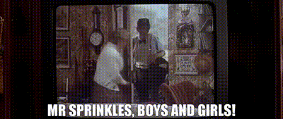 mr sprinkles boys and girls is written on a tv screen