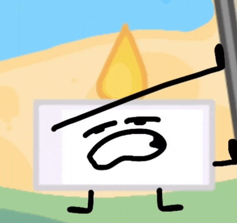 a cartoon drawing of a candle with a face