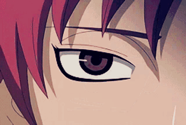 a close up of a cartoon character 's eye