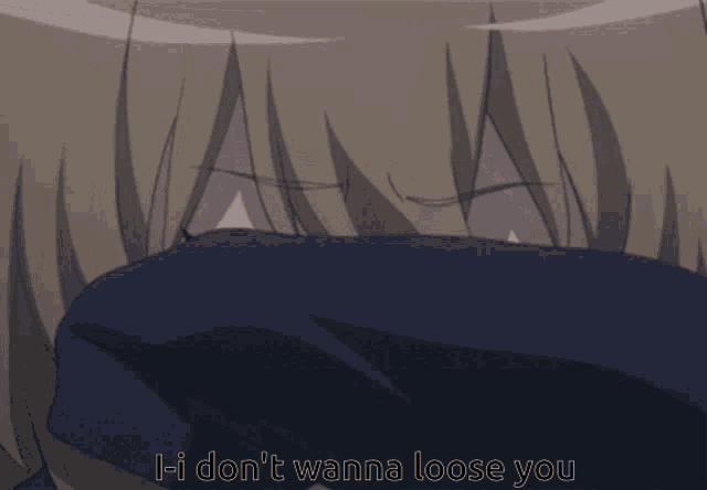 a close up of a girl with the words i - i don 't wanna loose you
