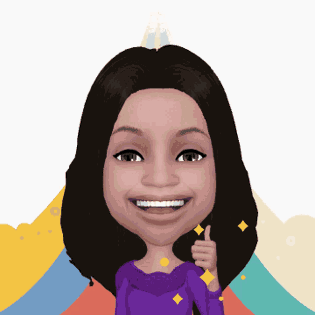 a cartoon of a woman giving a thumbs up sign