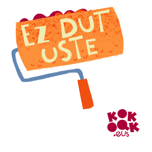 a cartoon drawing of a paint roller with the words ez dut oste on it