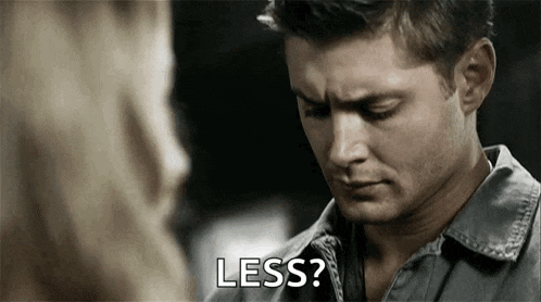 a man is standing next to a woman and asking her if she is less .