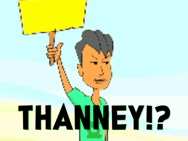 a cartoon of a man holding a sign that says " enna angot "