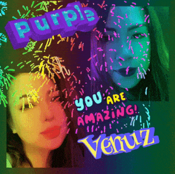 purple you are amazing venus is written on a colorful background