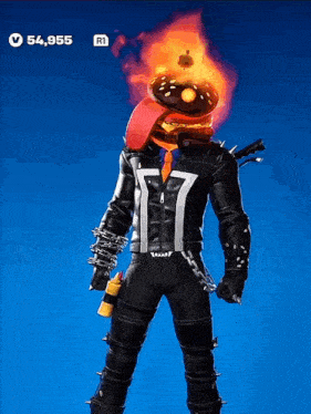 a ghost rider with a hamburger head and a flame coming out of it 's mouth