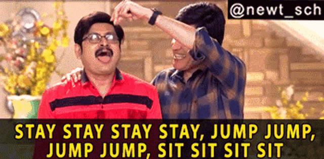 Stay Stay Jump Jump Sit Sit Kutta Vibhuti Narayan Mishra Manmohan Tiwari GIF - Stay Stay Jump Jump Sit Sit Kutta Vibhuti Narayan Mishra Manmohan Tiwari Godi Media GIFs