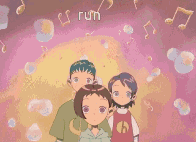 the word run that is on a drawing