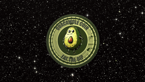 an avocado in a circle with the words guacamole.com eat me up