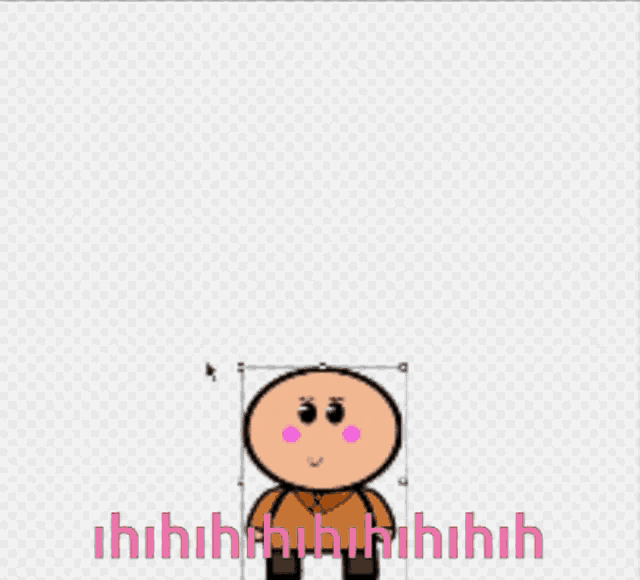 a cartoon drawing of a person with the words ihhhh written below it