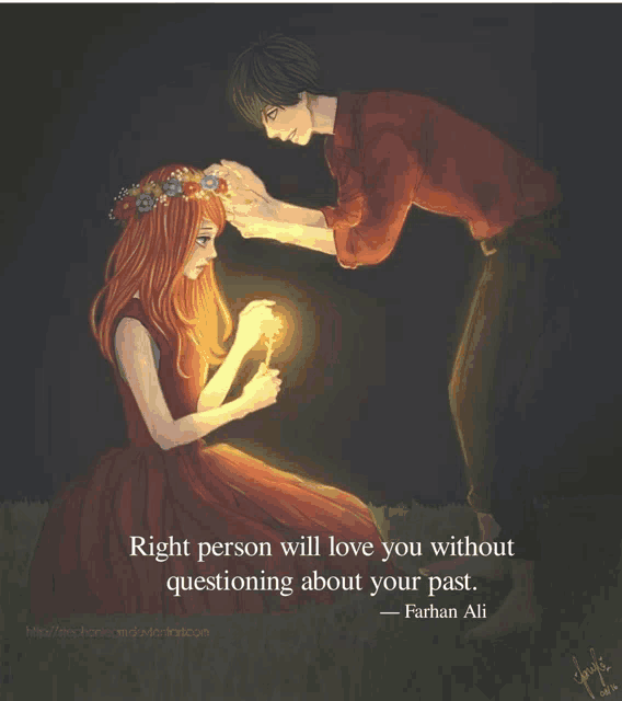 a picture of a man and a girl with a quote by farhan ali