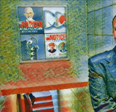 a man stands in front of a notice sign