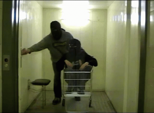 Hrou Terorovou Shopping Cart GIF - Hrou Terorovou Shopping Cart Elevator GIFs
