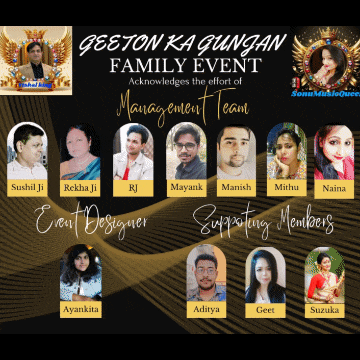 a poster for a family event with a management team