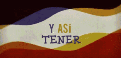 a colorful banner with the words y asi tener on it