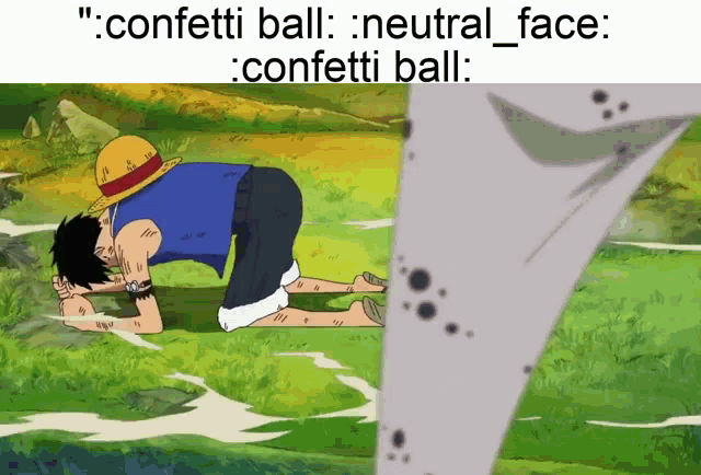 Luffy One Piece Crying Irony Ironic Meme Confetti Ball Neutral Face GIF - Luffy One Piece Crying Irony Ironic Meme Confetti Ball Neutral Face GIFs