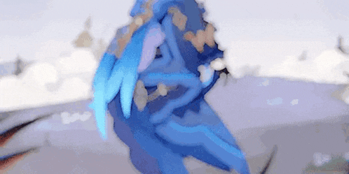 a blurry picture of a person in a blue suit flying in the air .