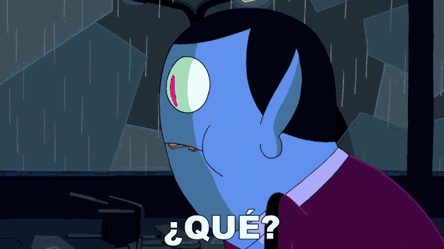 a cartoon character says " que " in a foreign language