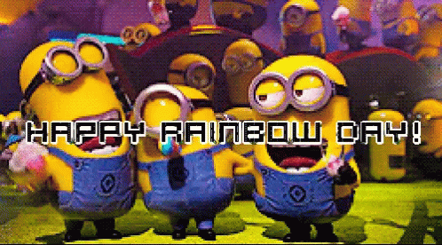 Happy Rainbow Day Minions GIF - Happy Rainbow Day Minions Celebrate GIFs