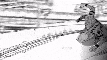 a black and white drawing of a person with the letters nsnlxd on the bottom