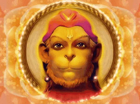 a picture of a monkey with a trident on it