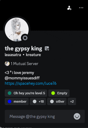 a screenshot of the gypsy king 's profile on facebook