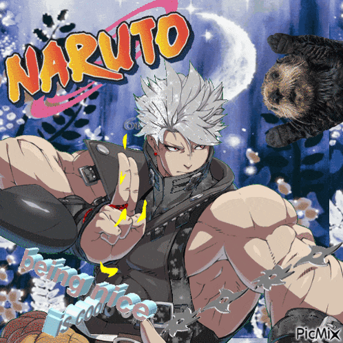 a cartoon drawing of a man with the word naruto on it