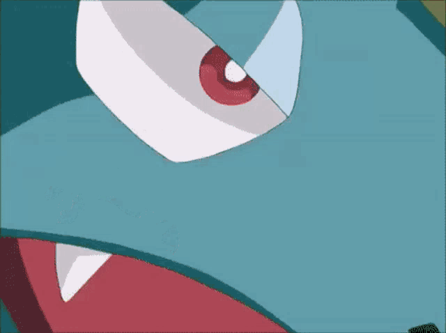 a close up of a cartoon character with a leaf on its head