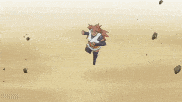 a cartoon character with a large fist throws a rock