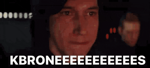 a star wars scene with the words kbroneeeeeees in white