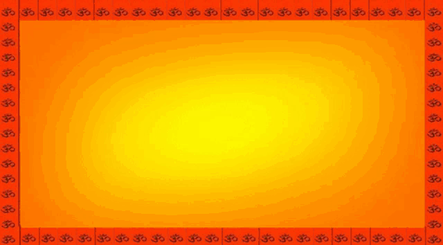 a yellow background with a red border and a lot of om symbols on it