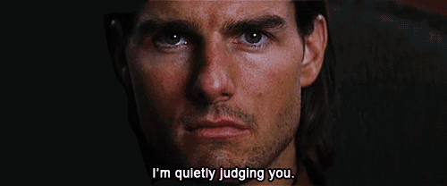 a close up of a man with the words i 'm quietly judging you