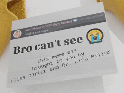 a card that says bro can 't see on the top