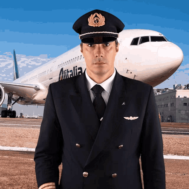 Alitalia Airplane GIF - Alitalia Airplane Captain GIFs