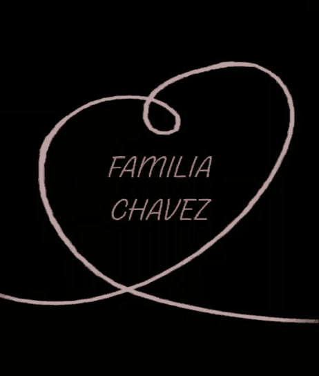 a black background with familia chavez written in pink on it