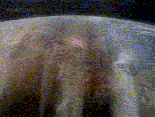 a very blurry picture of the earth with the words go4four on the bottom right