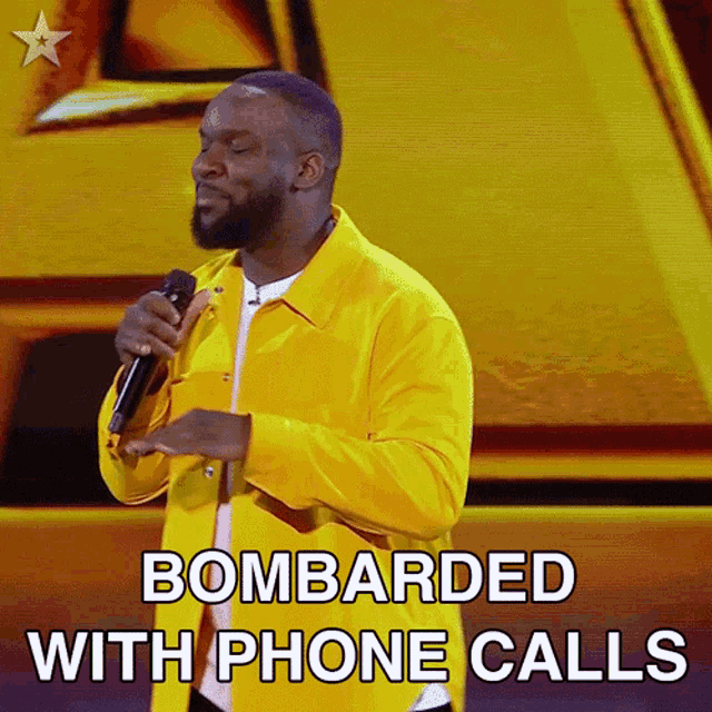 Bombarded With Phone Calls Axel Blake GIF - Bombarded With Phone Calls Axel Blake Britains Got Talent GIFs