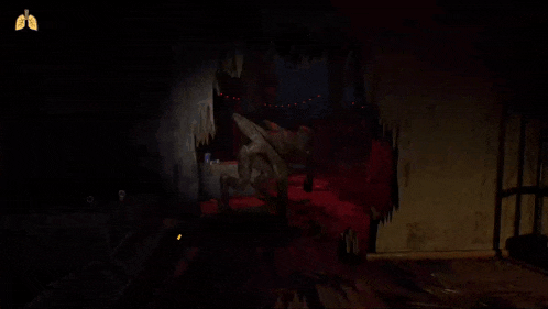 a screenshot of a video game shows a monster in the background
