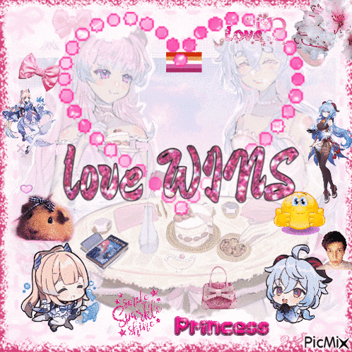 a collage of anime characters with the words love wins princess on the bottom