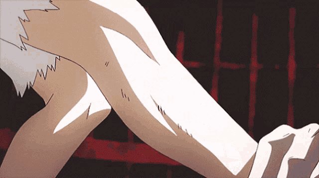 a cartoon drawing of a person 's leg with a few lines on it