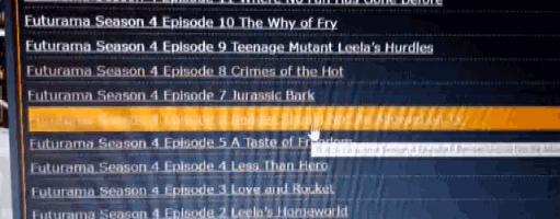 futurama season 4 episode 10 the why of fry is on the screen