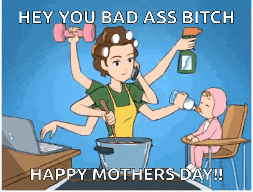a cartoon of a woman holding a dumbbell talking on a cell phone and cooking a pot of food