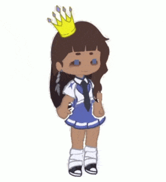 a cartoon girl with a crown on her head