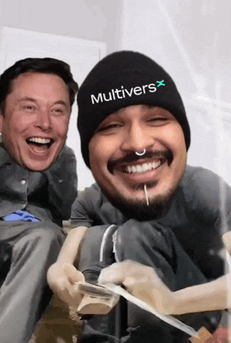 a man wearing a beanie that says multivers