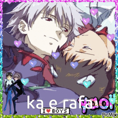 a picture of two anime characters with kaerafaoi i love boys