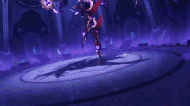 a purple lightning bolt is coming out of a hole in the ground