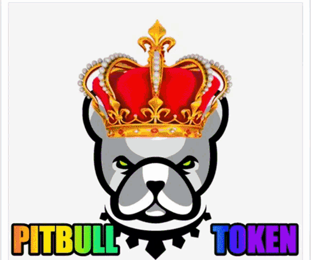 a picture of a dog with a crown and the words pitbull token below it
