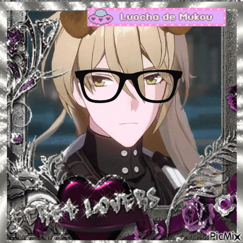 a picture of a boy with glasses and the words " the lovers " on the bottom